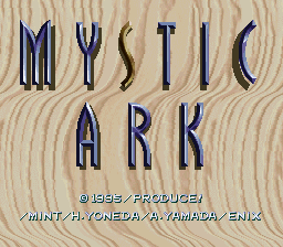 Mystic Ark — Title screen